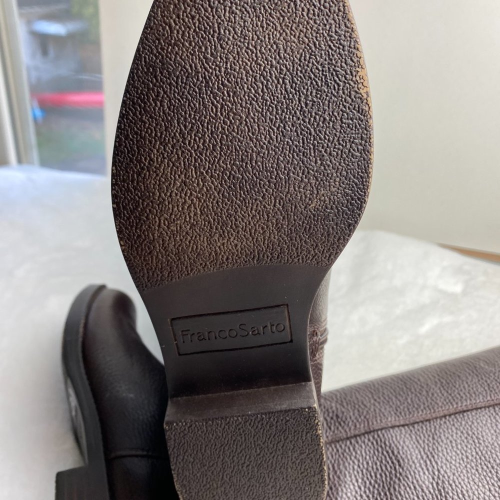 Franco Sarto Christoff Tall Brown Leather Riding Boots, NEW, Wide Calf, size 6.5 - Picture 6 of 10